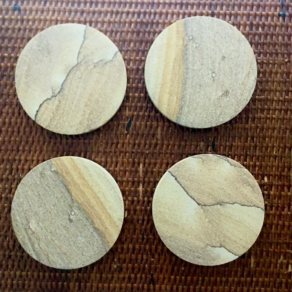 Natural stone coaster set